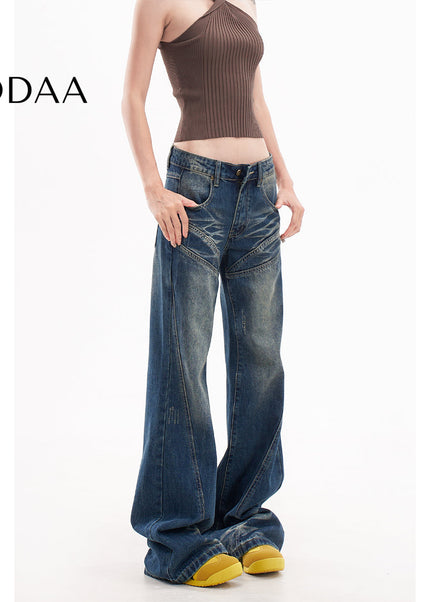 Light Blue Retro Flared Jeans Women’s 2025 Spring Style - Women’s Jeans