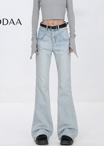 Light Blue Slim Design Bootcut Jeans for Women - S / Light Blue - Women’s Jeans