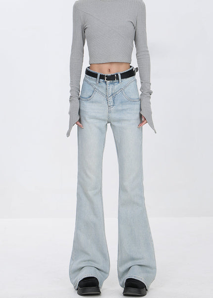 Light Blue Slim Design Bootcut Jeans for Women - Women’s Jeans