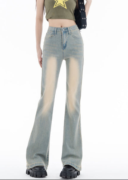 Light Blue Stretchy Slightly Flared Jeans for Women - Women’s Jeans