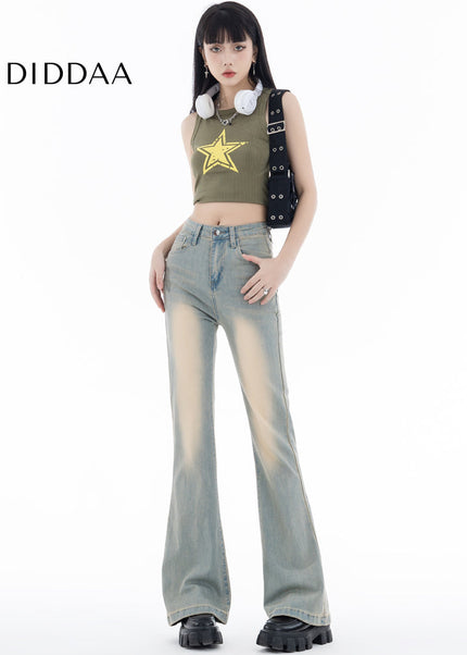 Light Blue Stretchy Slightly Flared Jeans for Women - Women’s Jeans