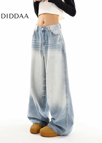 Light Wash Distressed Wide Leg Jeans for Women - Women’s Jeans