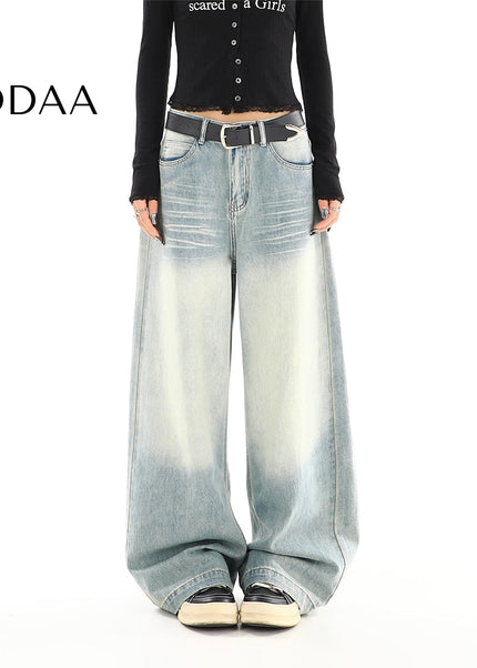 Light Washed High-Waisted Loose Straight-Leg Jeans - S / Light Blue - Women’s Jeans