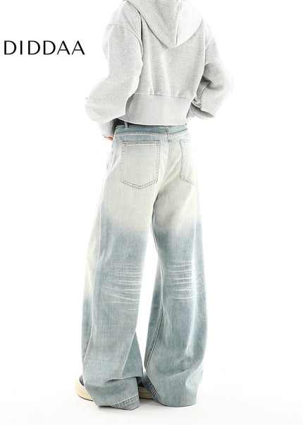 Light Washed High-Waisted Loose Straight-Leg Jeans - Women’s Jeans