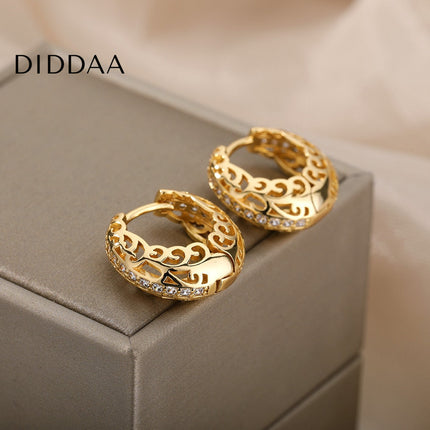 Loutine Earrings | Gold Luxury Statement Hoop Earrings - Earrings