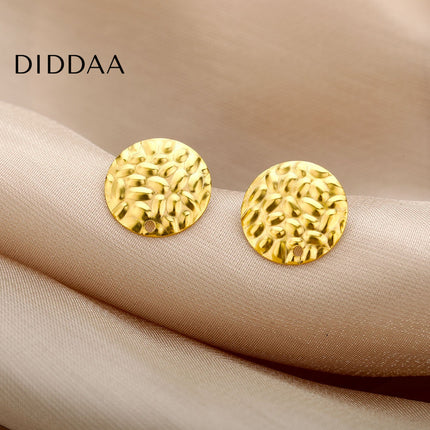 Lovre Earrings | Gold Distressed Plate Stud Earrings - Earrings