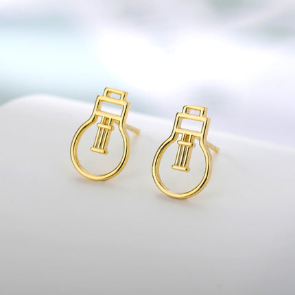 Lumere Earrings | Gold Hollow Bomb Stud Earrings - Gold - Earrings