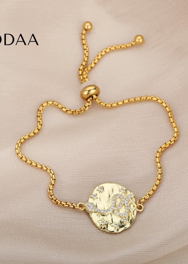 Mamane Bracelet | Gold Zirconia Snake Animal Jewelry Bracelet - Gold - Bracelets