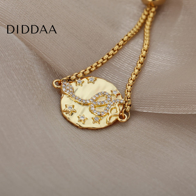 Mamane Bracelet | Gold Zirconia Snake Animal Jewelry Bracelet - Gold - Bracelets