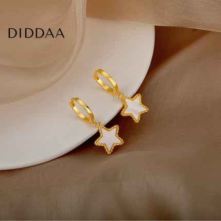 Mantra Earrings | Gold Star Hoop Earrings - Earrings