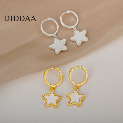 Mantra Earrings | Gold Star Hoop Earrings - Earrings