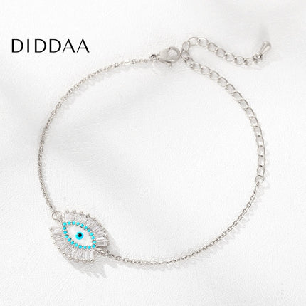 Marche Bracelet | Gold Silver Evil Eye Zirconia Braceler - Silver - Bracelets