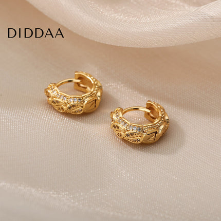 Maurice Earrings | Gold Silver Zirconia Statement Luxury Hoop Earrings - Earrings