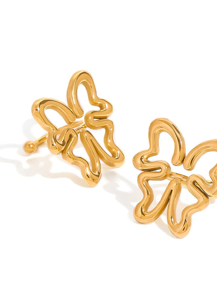 Jieding European and American stainless steel hollow butterfly no ear piercing, ear bone clip, high-end niche earrings, titanium steel earrings, cross-border