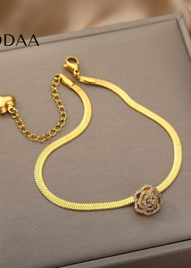 Montrer Bracelet | Gold Rose Zirconia Bracelet - Gold - Bracelets