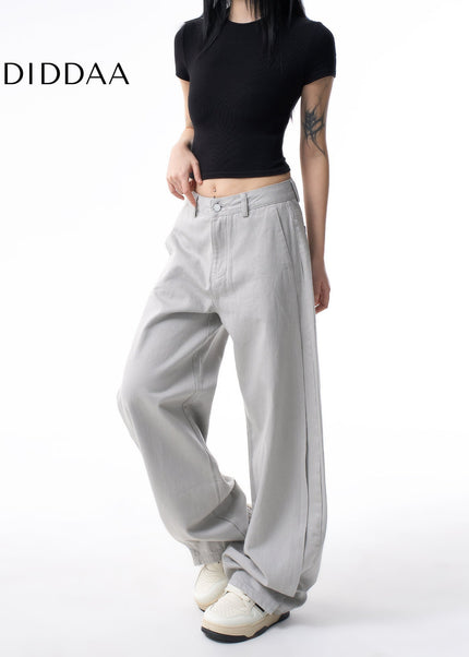 Morandi Gray High Waist Straight Leg Jeans for Women - Women’s Jeans