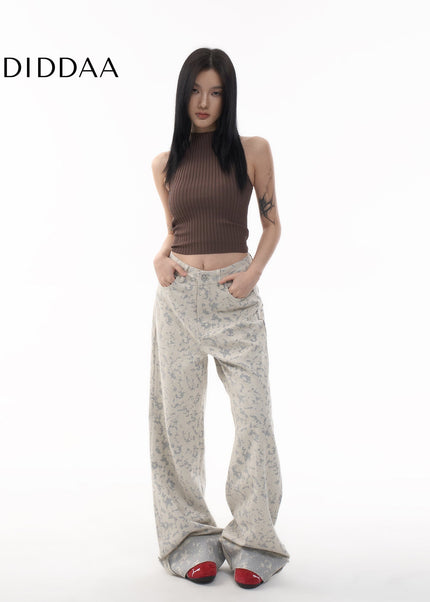 Multicolored High Waist Loose Leg Tie-Dye Jeans Women - Women’s Jeans