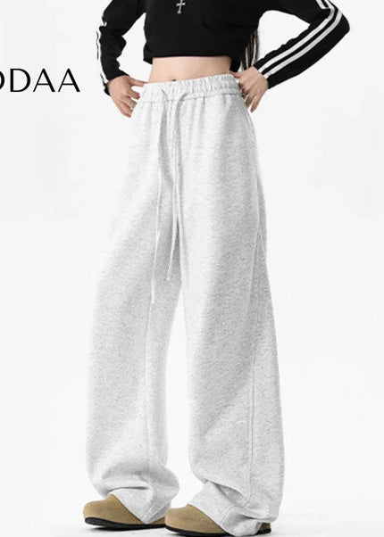 Navy Loose Fit Elastic Waist Men’s Sweatpants Drape Wide Leg - S / White - Unisex Sweatpants