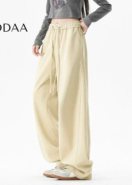 Navy Loose Fit Elastic Waist Men’s Sweatpants Drape Wide Leg - Unisex Sweatpants