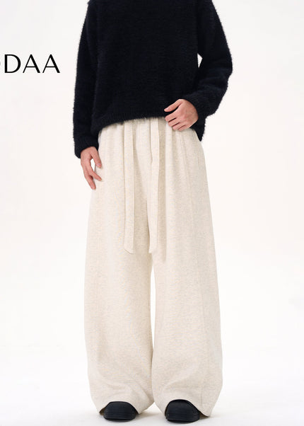 Navy Relaxed Fit KISKO Wide Leg Sweatpants - S / Beige - Unisex Sweatpants
