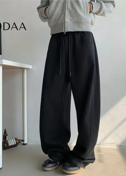 Neutral Tie-dye Side Striped Wide Leg Casual Pants - Unisex Sweatpants