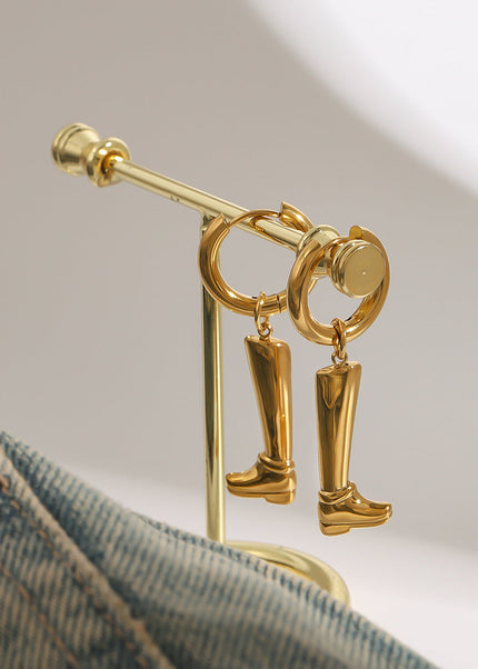 Jieding European and American titanium steel earrings do not fade, light luxury high-end earrings, 18k gold stainless steel earrings, cross-border jewelry