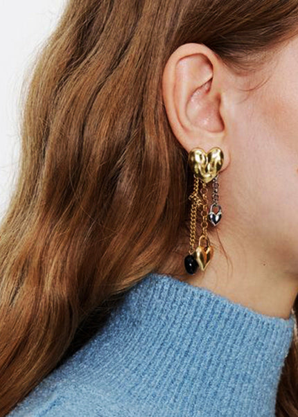 Jieding European and American stainless steel tassel earrings, love earrings, high-quality earrings, titanium steel cross-border jewelry, earrings