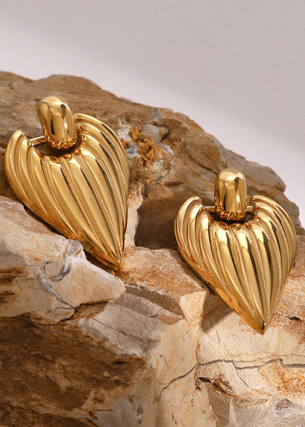 Jieding European and American stainless steel love earrings high-end ins stud earrings 18k gold-plated earrings titanium steel jewelry cross-border