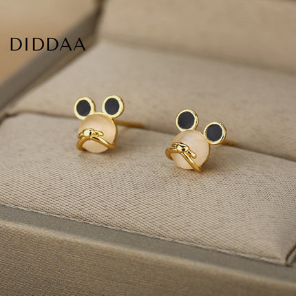 Passe Earrings | Gold White Opal Stud Earrings - Earrings