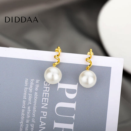 Pebble Earrings | Gold Simple Pearl Drop Earrings - Earrings