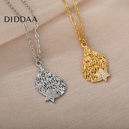 Pristin Pendant Necklace | Gold Zirconia Star Chain - Silver - Necklaces