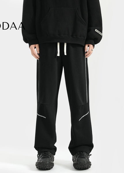 Raven Striped Loose Fit Casual Sweatpants for Men - M / Black - Unisex Sweatpants