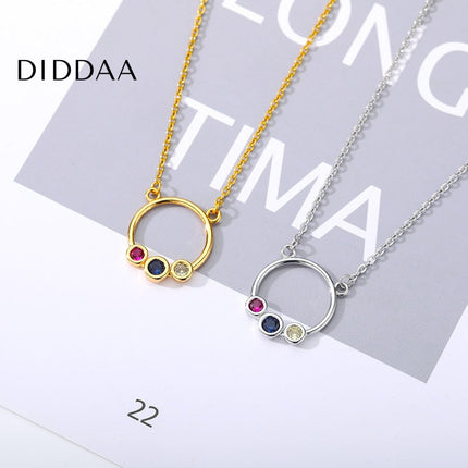 Remnant Pendant Necklace | Gold Zirconia Hollow Ring Chain - Silver - Necklaces