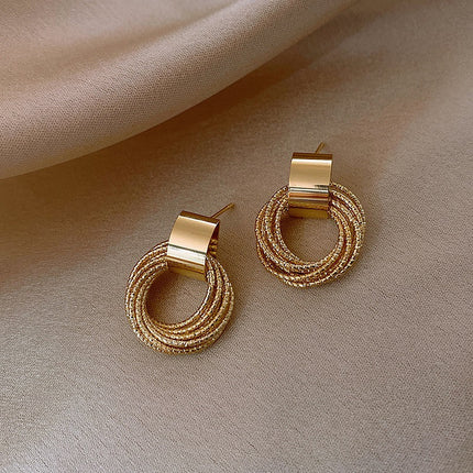 SOUVOIR 14K Gold Plated Earrings Retro Earrings | Gold Luxury Hoop Earrings