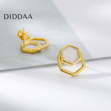 Reveuse Earrings | Gold Marble Stud Earrings - Earrings