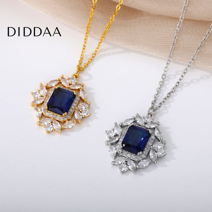 Rhinestone Pendant Necklace | Gold Pink Stone Zirconia Luxury Chain - Black / Gold - Necklaces