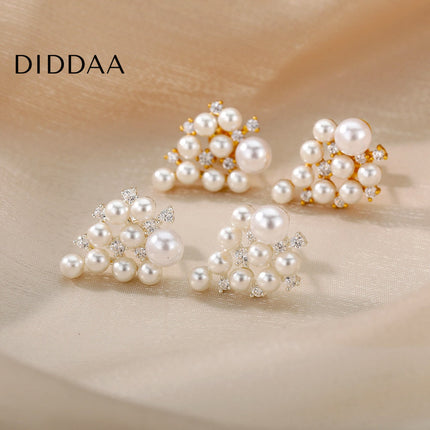 Romarin Earrings | Gold Pearl Drop Earrings - Silver - Earrings