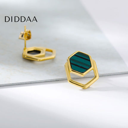 Sage Earrings | Gold Green Stud Earrings - Earrings