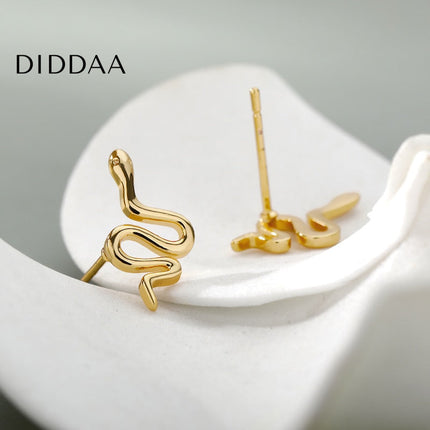Slithren Earrings | Gold Snake Animal Stud Earrings - Earrings