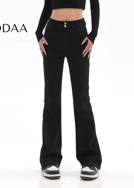 Smoky Gray High-Waisted Bootcut Jeans for Women - S / Black - Women’s Jeans