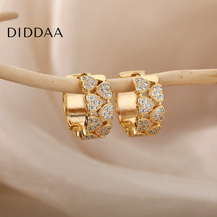 Sommes Earrings | Gold Zirconia Thick Hoop Earrings - Earrings