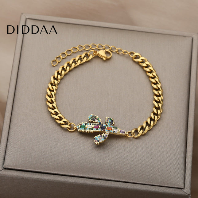 Souffle Bracelet | Gold Zirconia Spaceship Bracelet - Gold - Bracelets