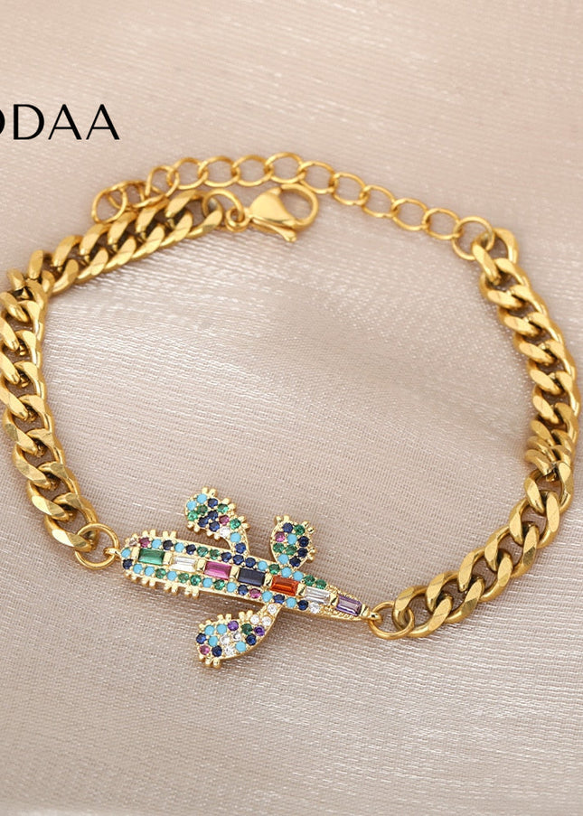 Souffle Bracelet | Gold Zirconia Spaceship Bracelet - Gold - Bracelets