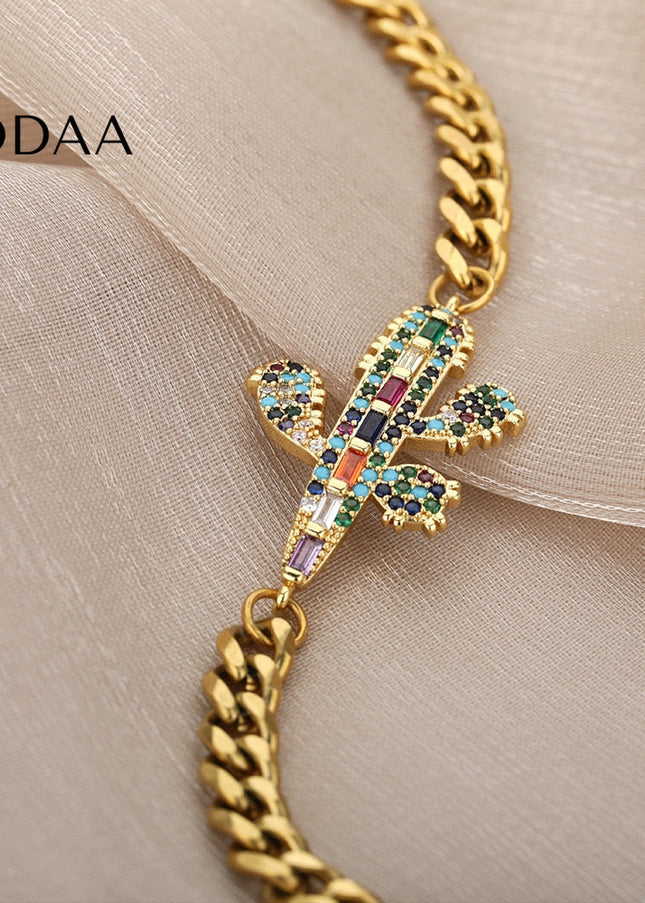 Souffle Bracelet | Gold Zirconia Spaceship Bracelet - Gold - Bracelets