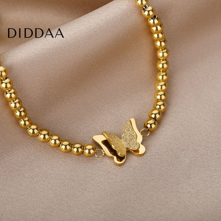Soule Bracelet | Gold Beaded Butterfly Women’s Bracelet - Gold - Bracelets