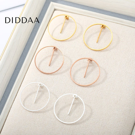 Statement Earrings | Gold Large Circular Drop Earrings - Silver - Earrings