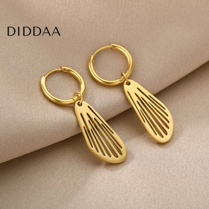 Sudan Earrings | Gold Simple Hoop Drop Earrings - Earrings