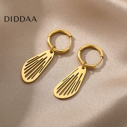 Sudan Earrings | Gold Simple Hoop Drop Earrings - Earrings