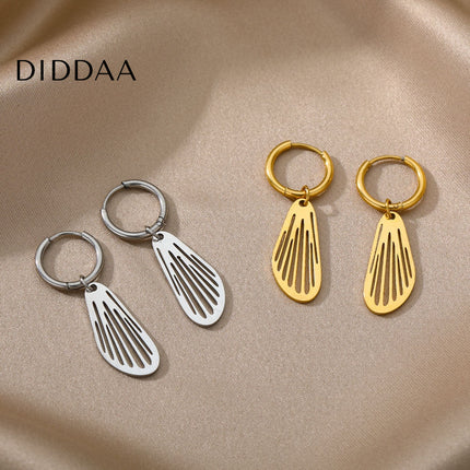 Sudan Earrings | Gold Simple Hoop Drop Earrings - Silver - Earrings