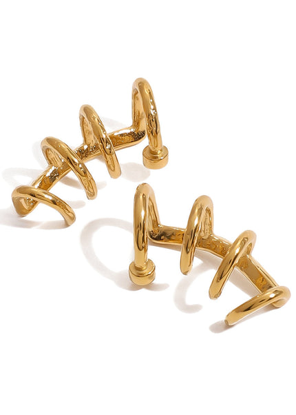 Jieding European and American stainless steel U-shaped earrings have a sense of luxury, no piercings, ear bone clips, niche earrings, titanium steel earrings, cross-border